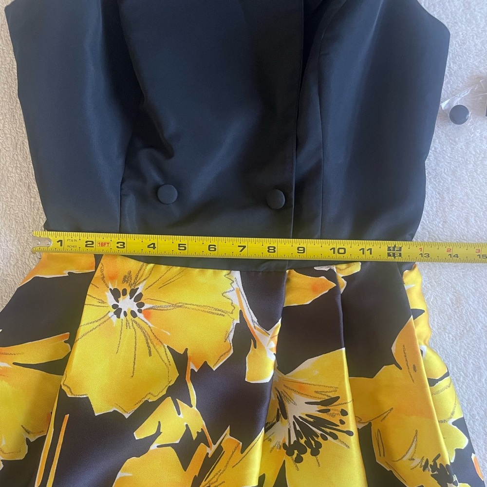 Rickie Freeman Teri Jon Tuxedo Floral Midi Dress Size 2 - Picture 7 of 12